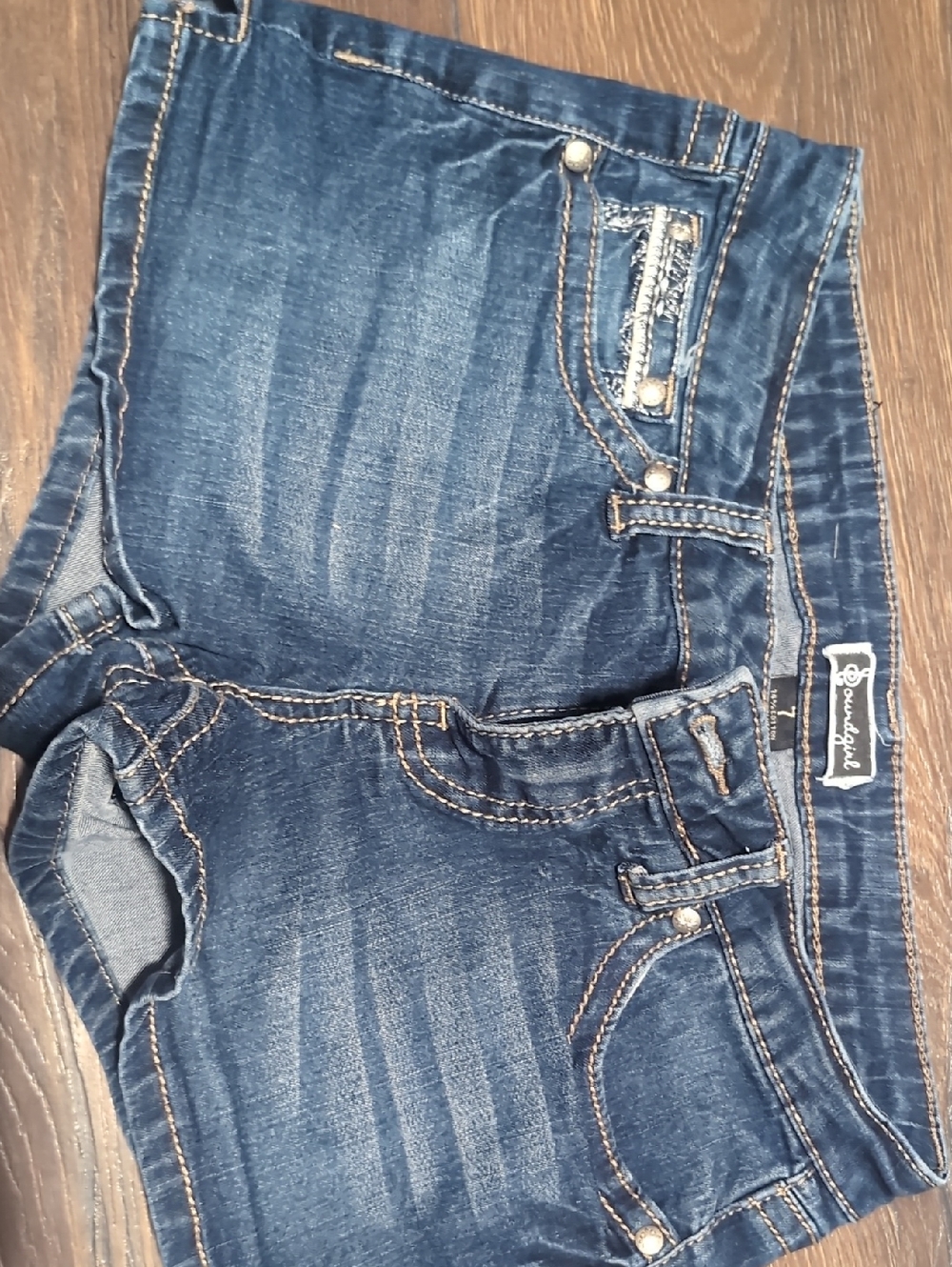 Soundgirl Dark Blue Denim Jean Shorts
